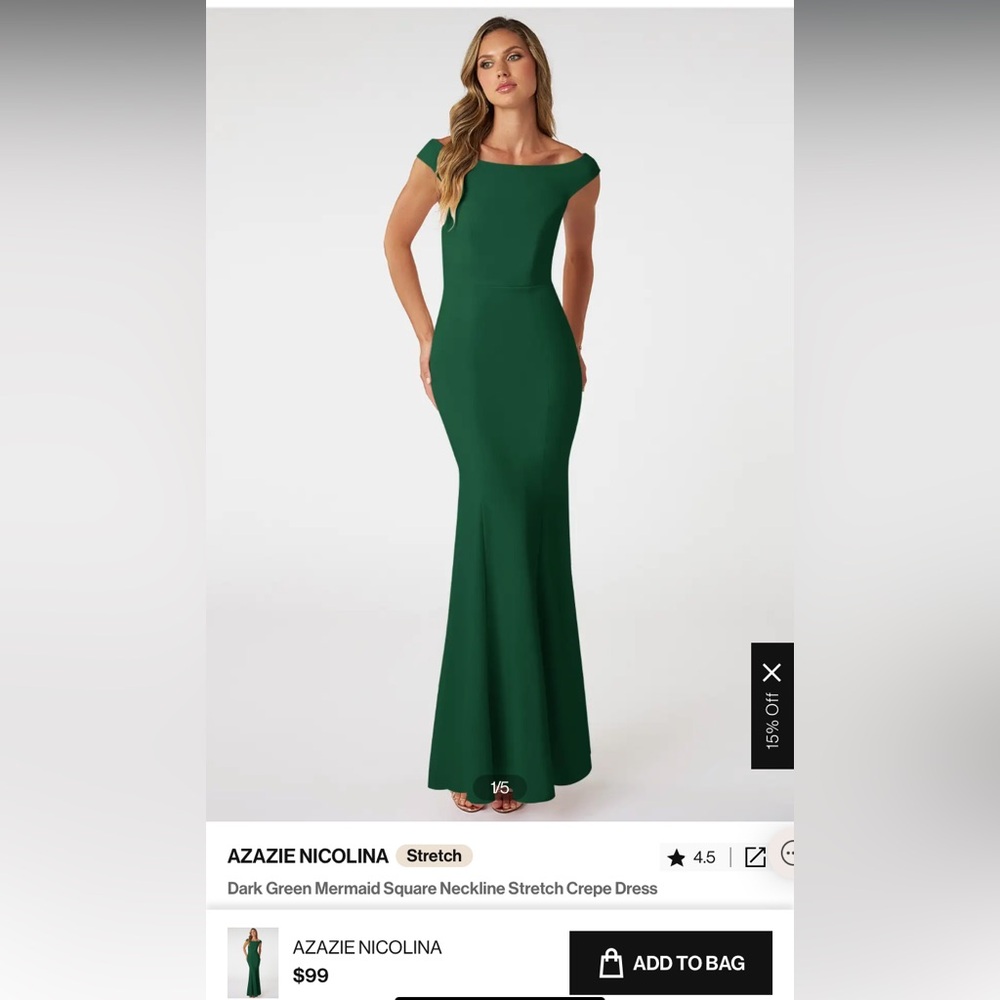 Azazie Nicolina Bridesmaid Dress in Green